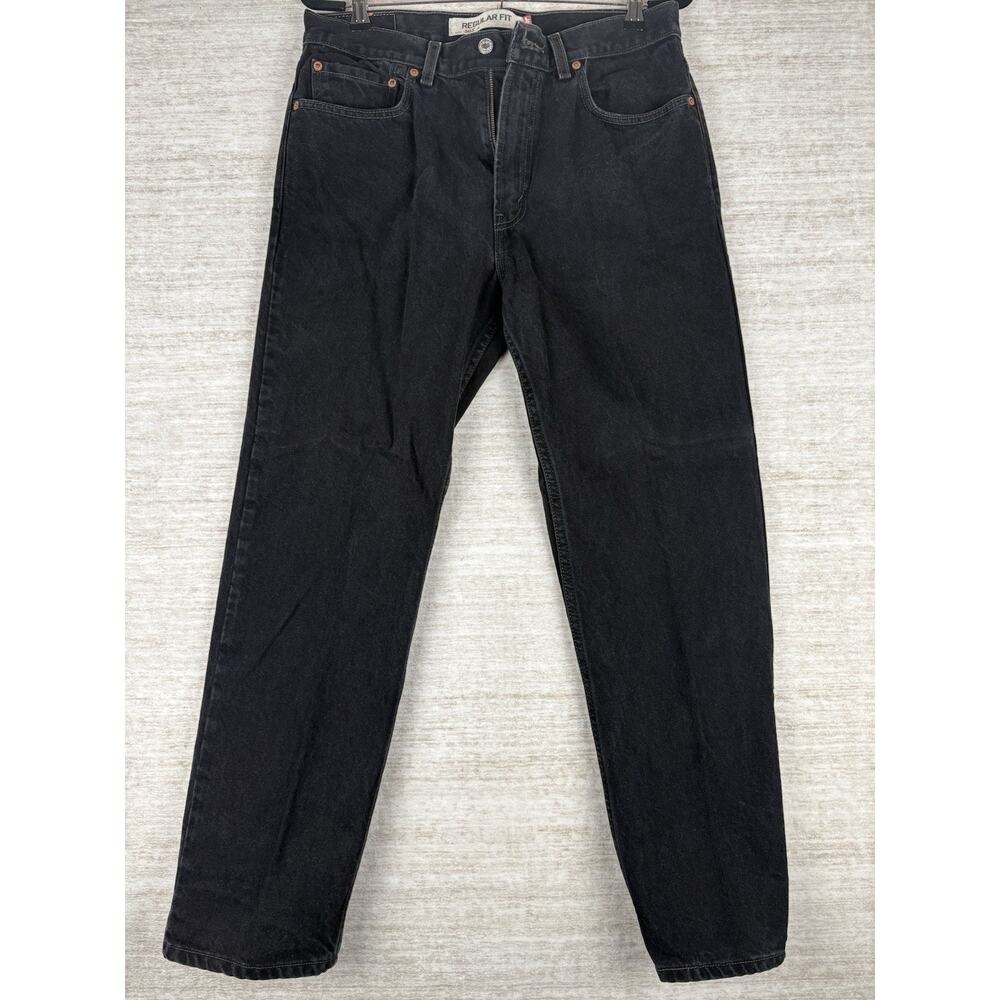 Vintage Levis 505 Jeans Mens 34x30 Black Straight Fit Denim 5 Pocket Dark Y2K